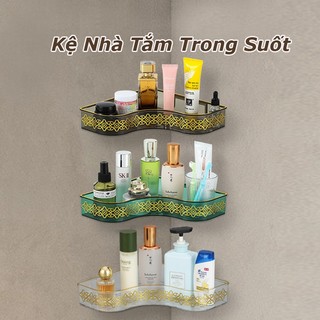 Kệ nhà tắm trong suốt không đục lỗ phòng tắm nhà vệ sinh nhà bếp kệ lưu trữ treo tường】