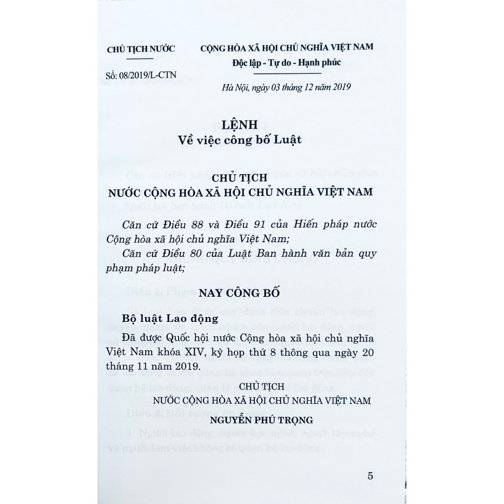 Ảnh Sách - Bộ Luật Lao Động (Hiện Hành) 1