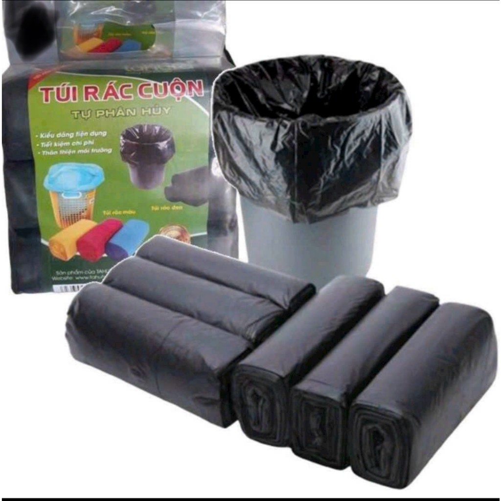 CUỘN TÚI ĐỰNG RÁC TỰ PHÂN HỦY Anh Lành,Set 3 Bịch Túi Đựng Rác Tự Phân Hủy Sinh Học,