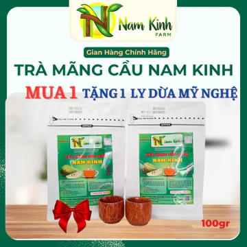 Trà Mãng Cầu xiêm chính hiệu Nam Kinh - Hỗ Trợ Chống Ung Thư, Hạ Huyết Áp. 5 túi tặng bộ tách trà