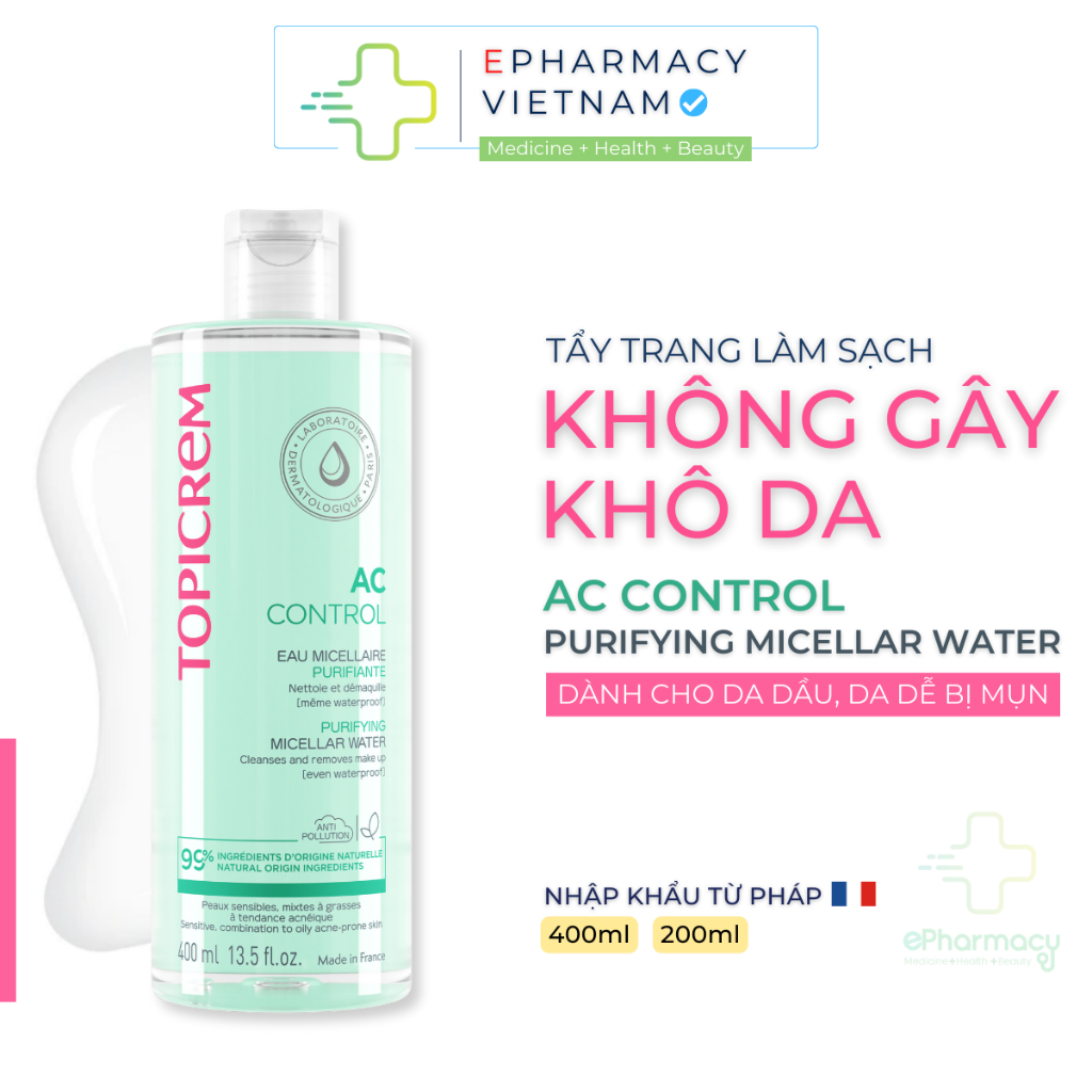 Nước Tẩy Trang TOPICREM AC Control Purifying Micellar Water Dành Cho Da ...