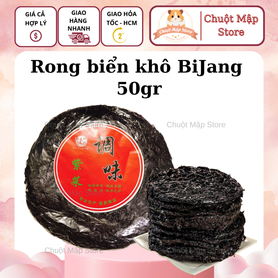 Rong biển khô nấu canh Bijiang - Rong đỏ 50gr (Nấu canh, làm rong cháy ...