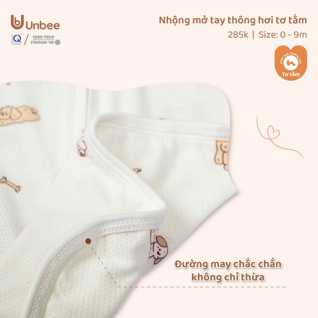 Nhộng Thông Hơi Mở Tay Unbee Cho Bé Chất Liệu Tơ Tằm Giúp Ngủ Ngon, Tránh Giật Mình Từ 0-9M