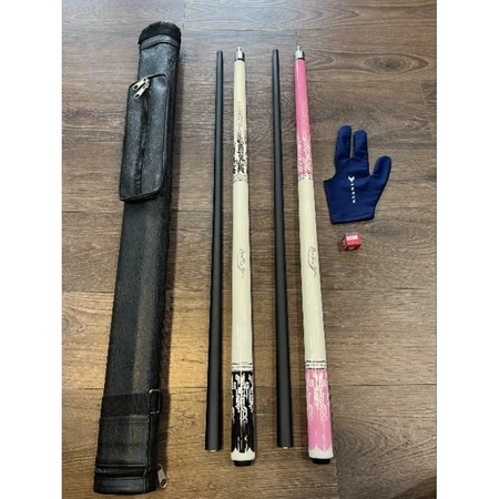 [Siêu rẻ] Combo gậy Bi A, Cơ bida lỗ phủ carbon PREOAI, họa tiết con báo đầu tẩy nhiều lớp, hàng chuẩn