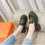 Giày lười nữ miu mũi tròn chất da mềm, loafer nữ tag đồng thời trang, giày búp bê nữ đế cao oxford 4cm êm chân