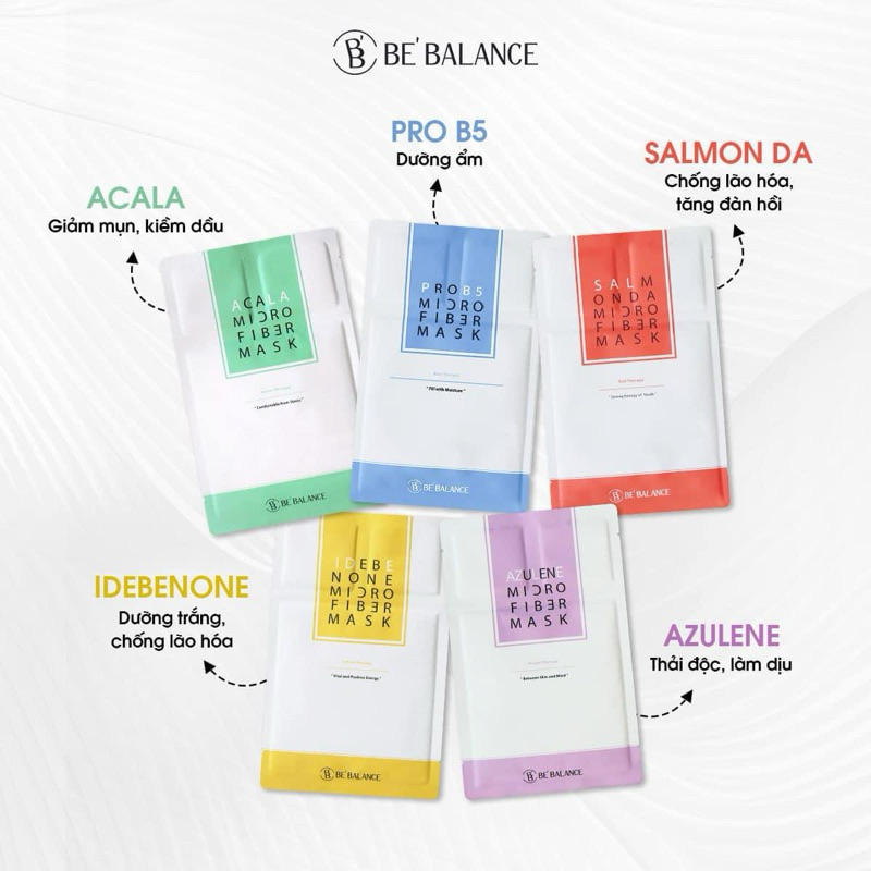 [1 mask]Mặt nạ Bebalance mask MicroFiber 5 màu Be’balance