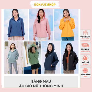 áo gió nữ 3c pluss 2 lớp lót vải lưới, chất vải gió nano tráng bạc chống nước , gió