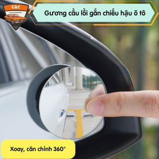 Cặp gương cầu lồi ô tô rõ nét không điểm mù. Gương chiếu hậu chống 360 độ điểm mù cho xe hơi