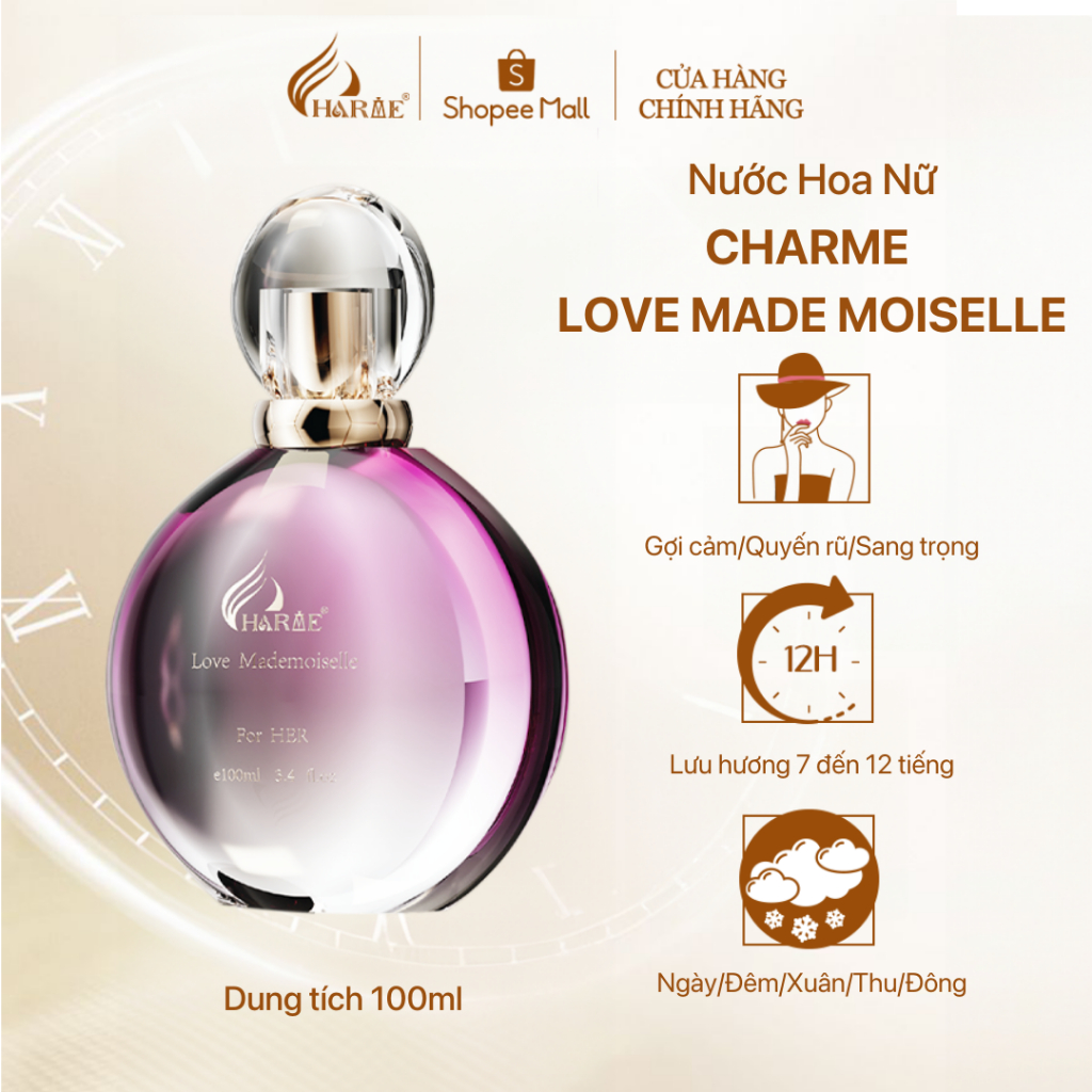 Ảnh Nước Hoa Nữ CHARME LOVE MADEMOISELLE 100ml, Hương Hoa Cỏ, Nữ Tính, Nhẹ Nhàng 3