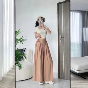 Quần culottes đũi cạp cao, ống rộng A2545