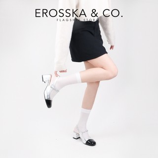 Erosska - Giày cao gót nữ quai ngang đính hạt ngọc kiểu dáng sang trọng màu kem cao 6cm - EL041