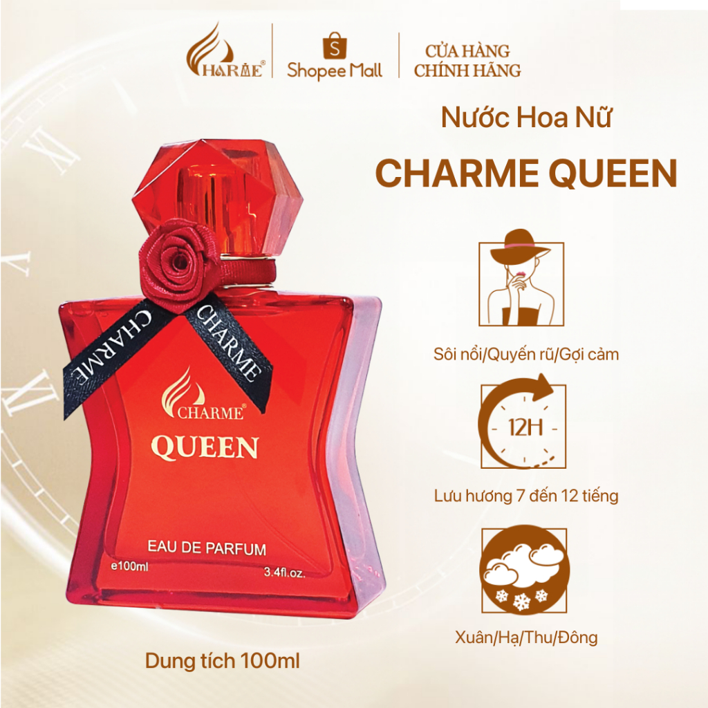 Ảnh Nước Hoa Nữ Charme Queen 100ml Chính Hãng, Lưu Hương Lâu Phong Cách Quyến Rũ, Sang Trọng 3