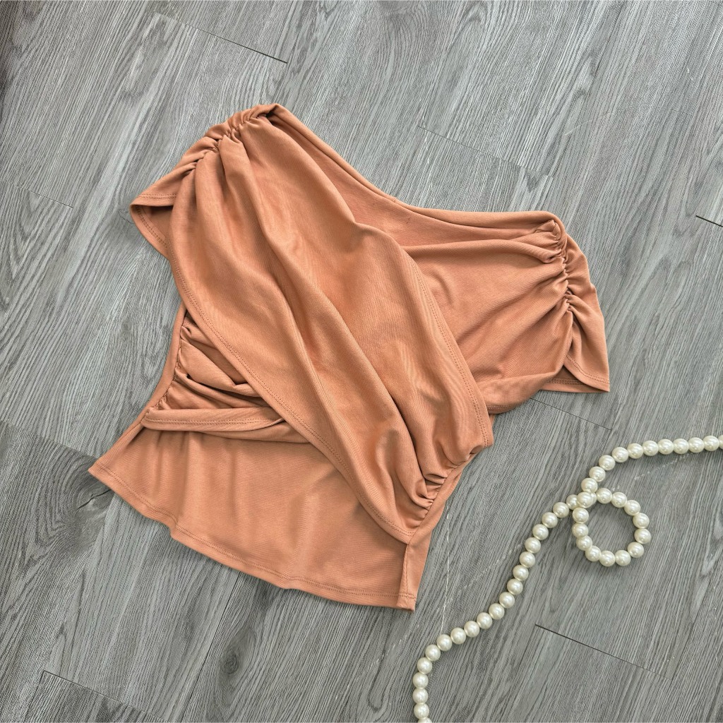 Áo Thun Trễ Vai Kiểu Bigsize Nữ Chéo Ngực Chất Vải Borip Co Giãn Phong Cách Hiện Đại A240