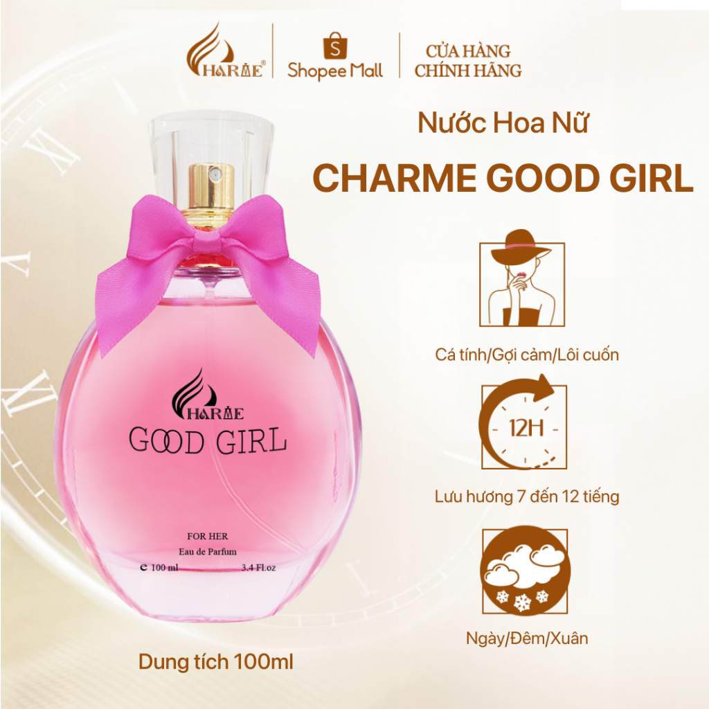 Ảnh Nước Hoa Nữ Charme Good Girl 100ml Chính Hãng, Lưu Hương Lâu, Quyến Rũ, Ngọt Ngào 3