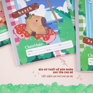 Combo 5 Vở Ô Li 100GSM 48/80 Trang Capybara Giấy Chống Lóa, Vở 4 Ô Ly Cho Bé Viết Không Bị Thấm Mực Cho Cấp 1