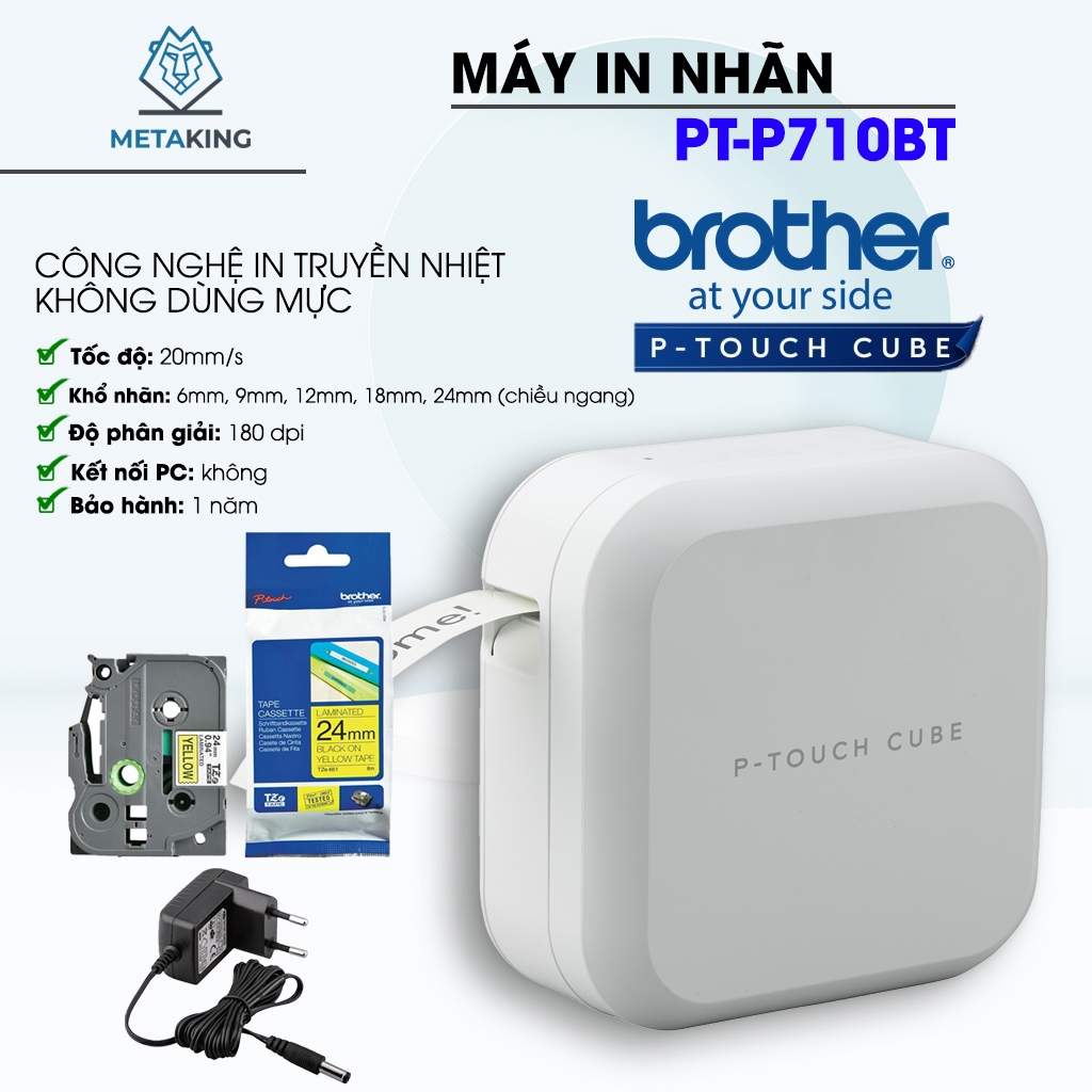 Máy in nhãn Brother P-Touch Cube PT-P710BT | Shopee Việt Nam