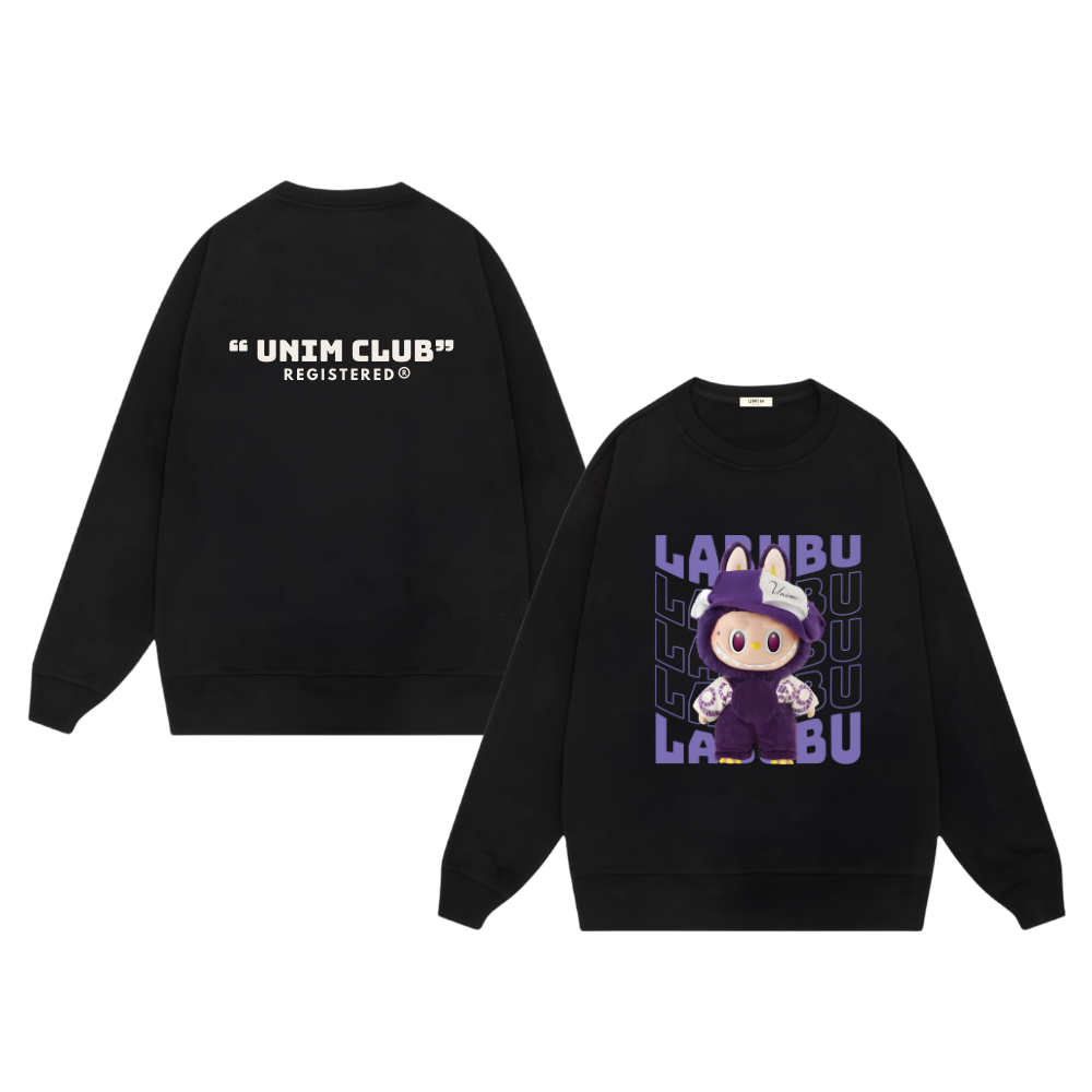 [Nỉ Chân Cua] Áo Sweater Labubu Áo Dài Tay Thu Đông Unisex Unim Club Chất Nỉ Chân Cua Premium Định Lượng 350 GSM