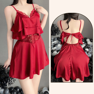 Váy Ngủ Sexy Cuốn Hút 2 Dây Buộc Sau Cao Cấp, Đồ Ngủ Gợi Cảm Váy Ngủ Siêu Gợi Cảm Quyến Rũ DN09