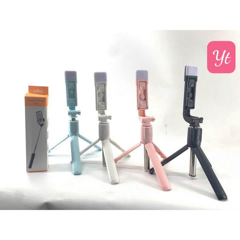 Gậy chụp ảnh 3 chân,Có Đèn Led Trợ Sáng Nút Bluetooth Điều Khiển Từ Xa,Gậy chụp ảnh có led siêu đẹp