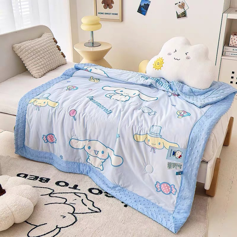 Chăn thun lạnh cho bé kích thước 1m1*1m5, chăn Disney chần bông kết hợp hạt đậu matxa mềm mịn, thoáng mát cho da bé