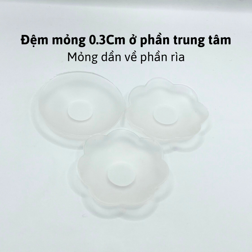 Miếng dán ngực silicon trong suốt tệp với màu da dán ti chống lộ Hộp 5 cặp sử dụng nhiều lần HeeS999