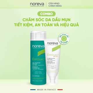 Combo Gel rửa mặt Exfoliac Intensive Foaming Gel và chống nắng Exfoliac Suncare Fluil SPF 50+ 40ML
