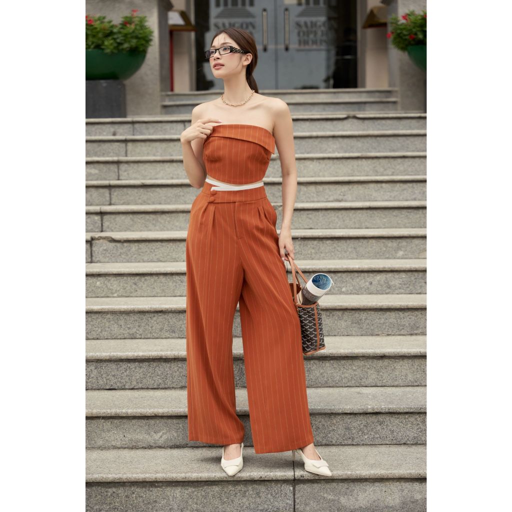 Vella Fashion set bộ áo croptop dáng quây nữ và quần culottes VA24057 VQ24058