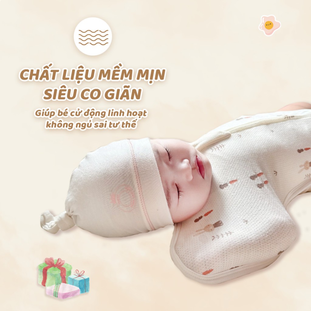 Nhộng Chũn Hở Chân Cho Bé Unbee Vải Tơ Tằm Mềm Mát Từ 3-9KG