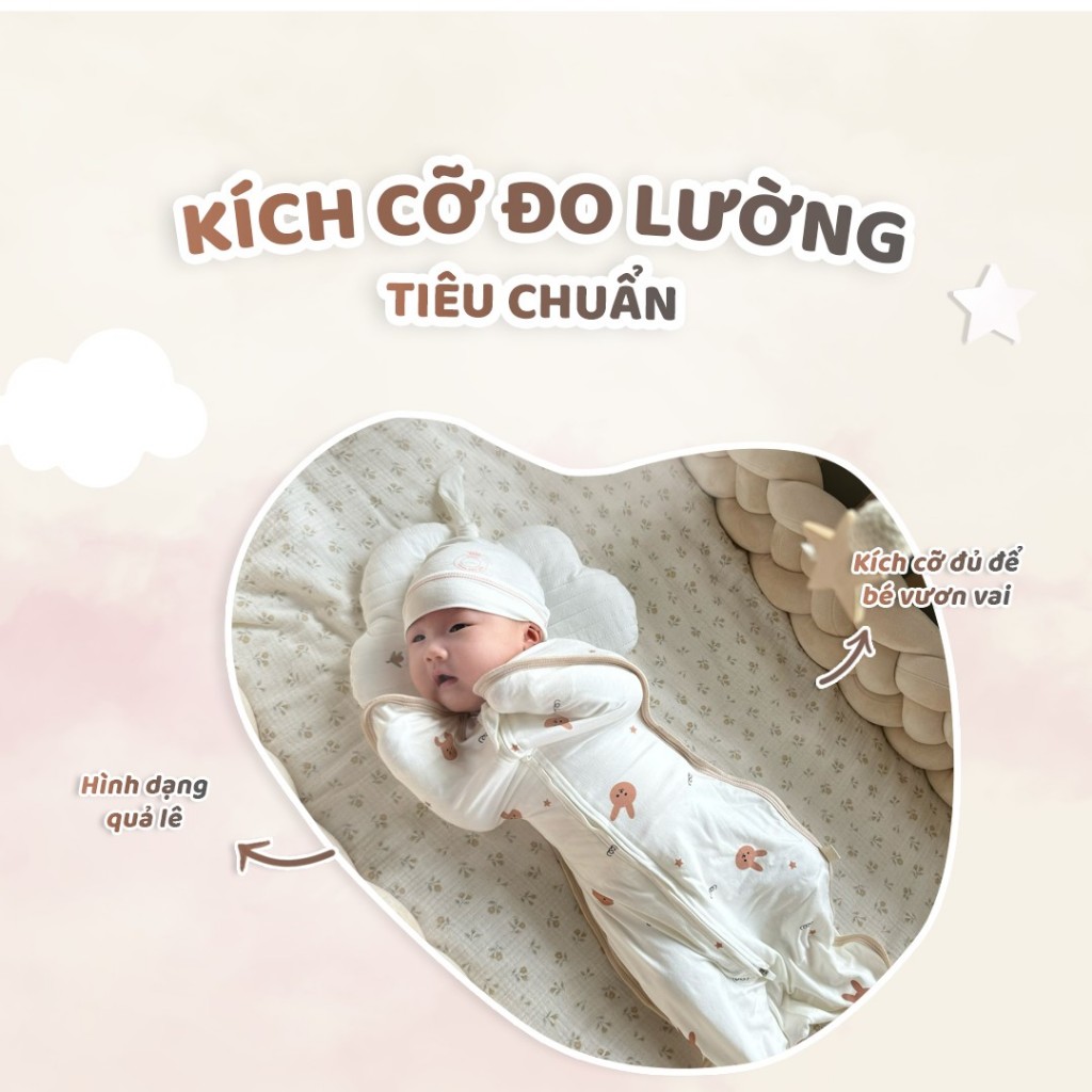 Nhộng Ngủ Cho Bé Ngủ Ngon Unbee, Hàng Thiết Kế Cao Cấp Chất Cotton Mềm Mại Co Giãn Đàn Hồi - PN004
