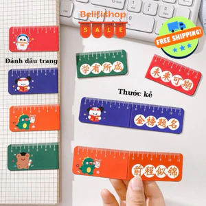 Thước Kẻ 12cm gấp gọn đa năng dùng làm Note Trang Vở/ Sách - Dụng cụ học tập thông minh Beliti