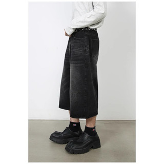 Quần Short Baggy Jeans Nam Nữ, Quần Đùi Cạp Cao Phối Màu Dirtwash