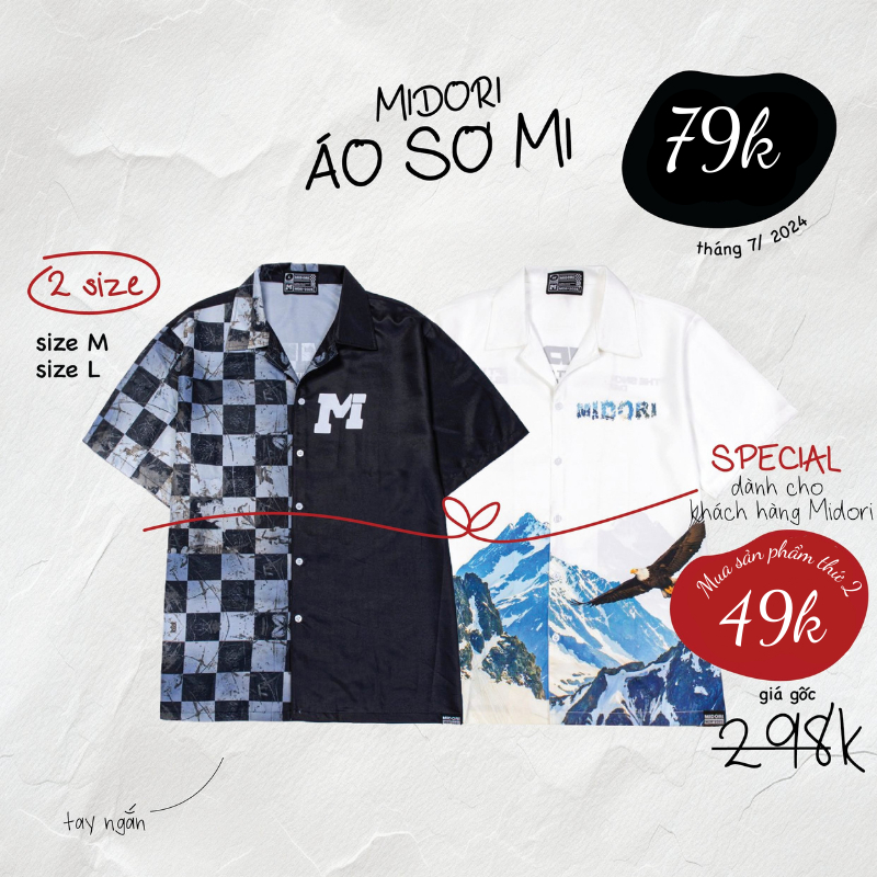 Ảnh Áo Sơ Mi nam nữ Hoạ Tiết Tay Ngắn Cổ Vest Uniex Thời Trang Vải Lụa Local Brand M Studio 1