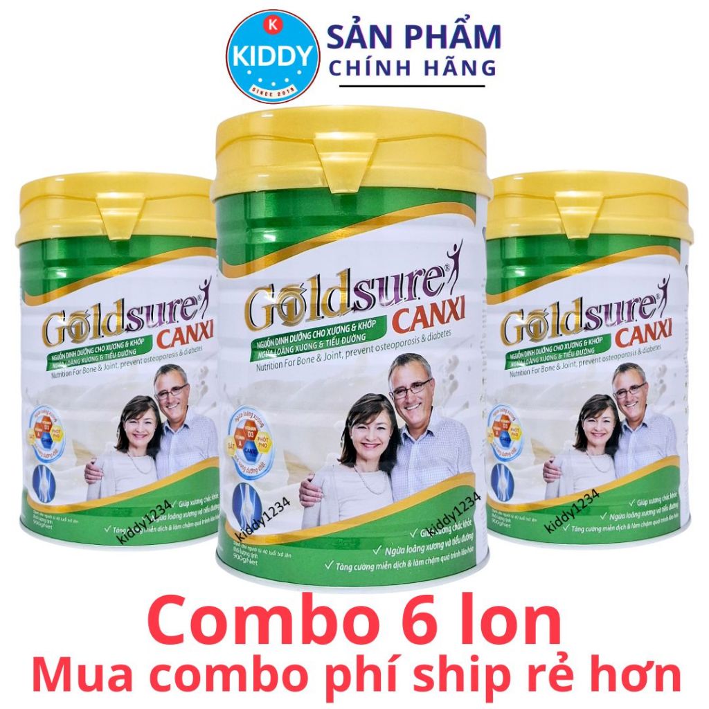 [Combo 6 lon] Sữa Canxi GOLDSURE CANXI NC 900G ngừa loãng xương, tiểu ...
