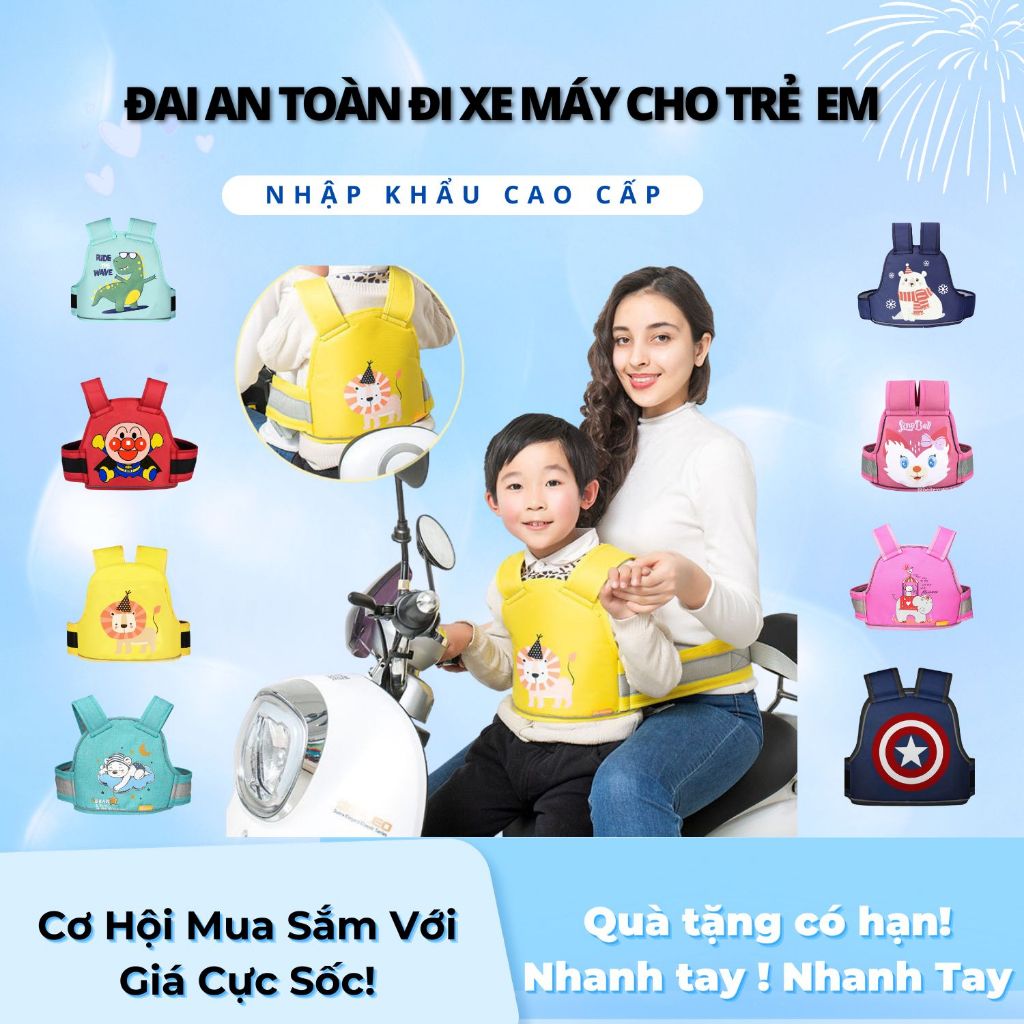 Đai đi xe máy, địu ngồi an toàn cho trẻ em - dây đai giữ bé ngồi xe máy ...