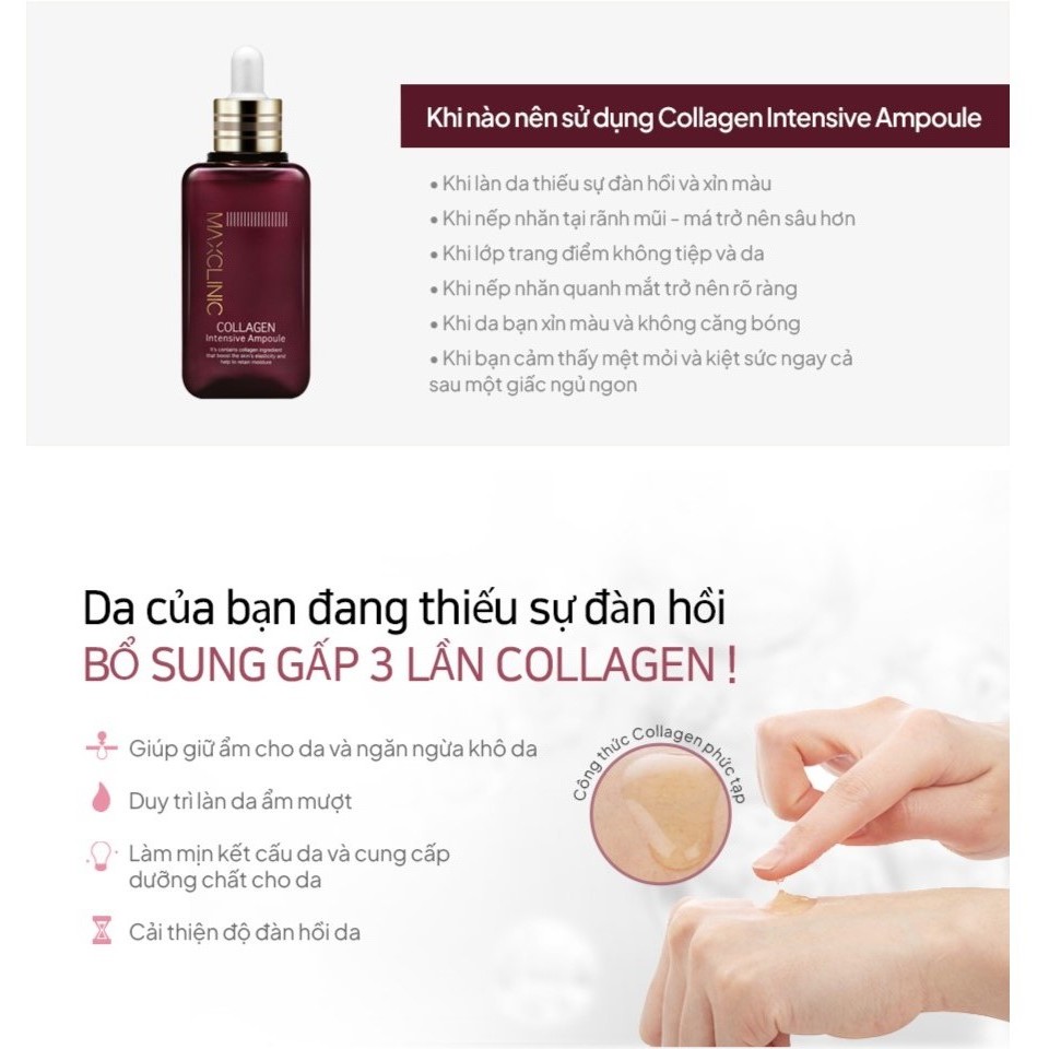 Tinh Chất Collagen Dưỡng Da Và Ngăn Ngừa Lão Hóa Maxclinic Collagen Intensive Ampoule 100ml