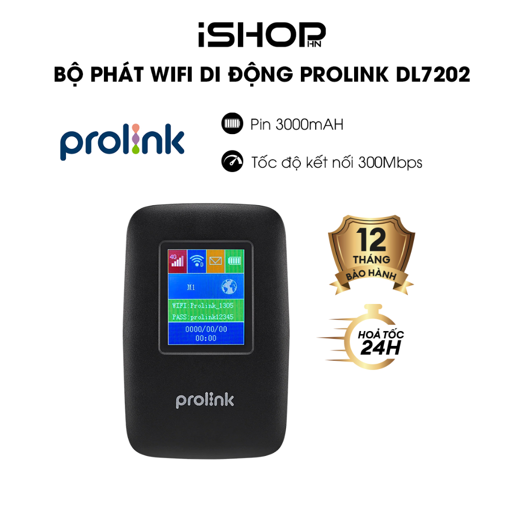 Bộ phát Wifi di động Prolink DL7202 dùng SIM 4G LTE 150Mbps, pin ...