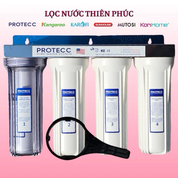 BỘ LỌC THÔ SINH HOẠT 3 CẤP LỌC 10 INCH PT111 PROTECC - LỌC NẤU ĂN, NẤU UỐNG, TẮM GIẶT