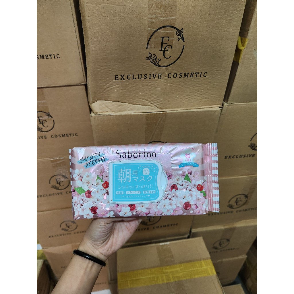 Ảnh Mặt Nạ Dưỡng Ẩm Buổi Sáng Hương Hoa Anh Đào Saborino Morning Facial Sheet Mask 28 Miếng 2