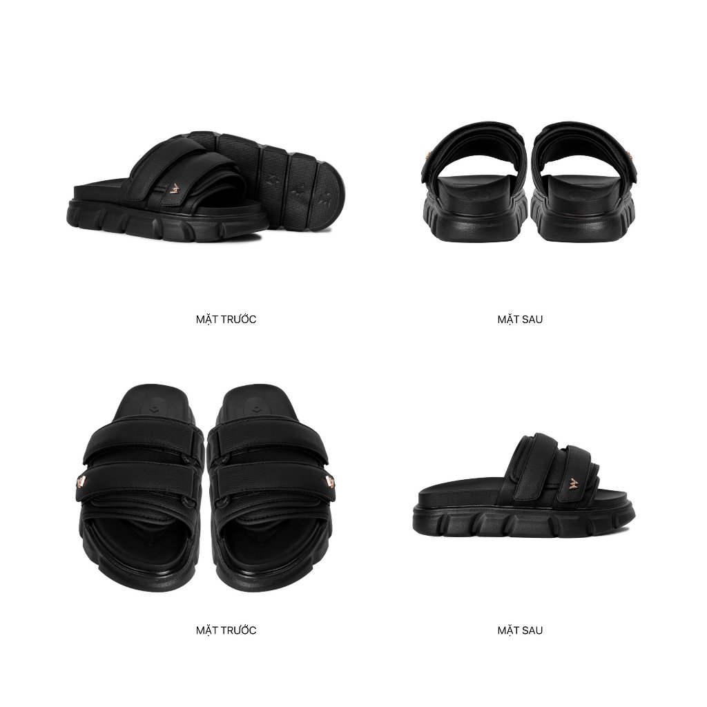 Ảnh Dép Sandal Nam Nữ Tăng Chiều Cao THEWOLF ESSENTIAL STRAP SLIDE SANDAL - Đen Xám Nâu Beige Kem Sữa 2