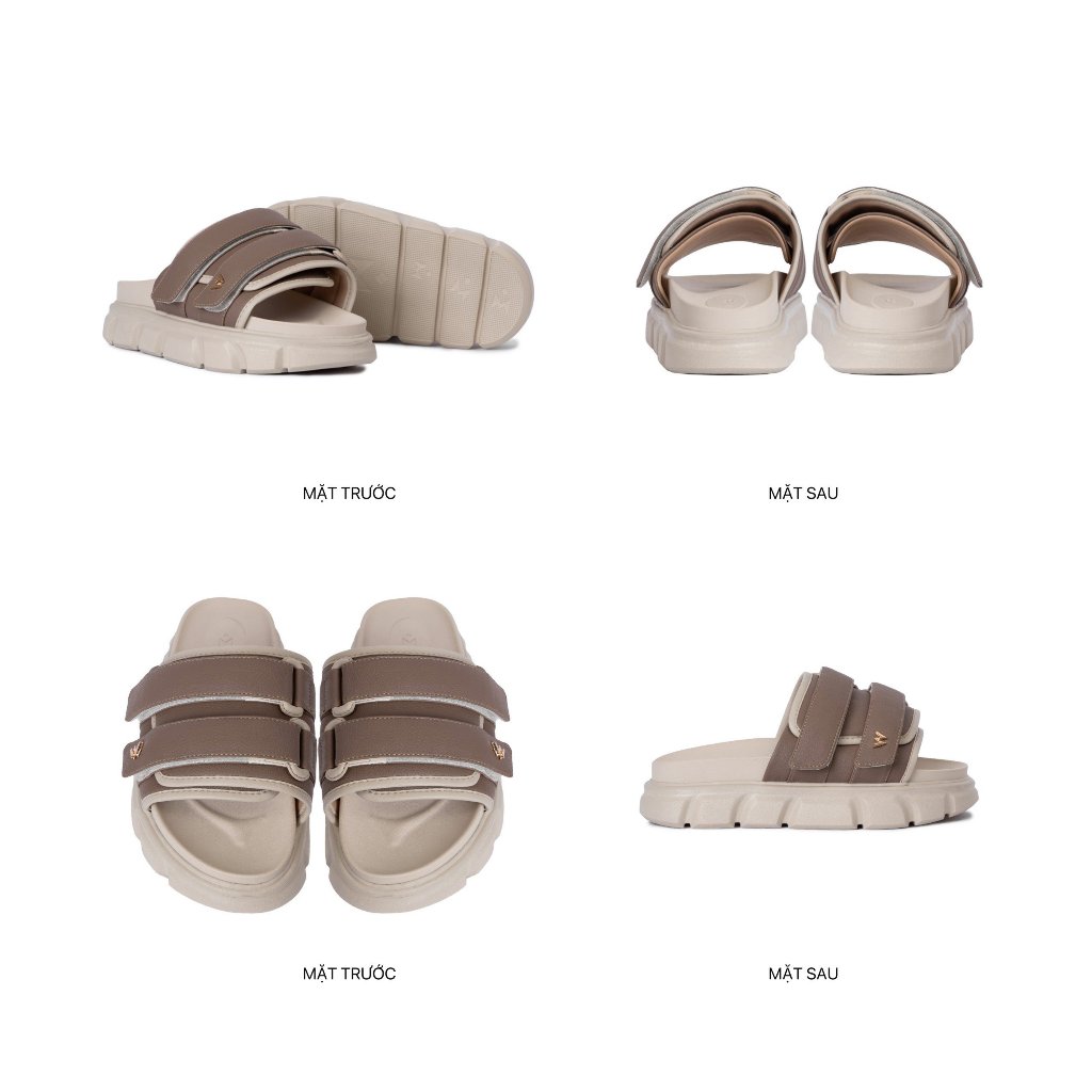 Ảnh Dép Sandal Nam Nữ Tăng Chiều Cao THEWOLF ESSENTIAL STRAP SLIDE SANDAL - Đen Xám Nâu Beige Kem Sữa 4