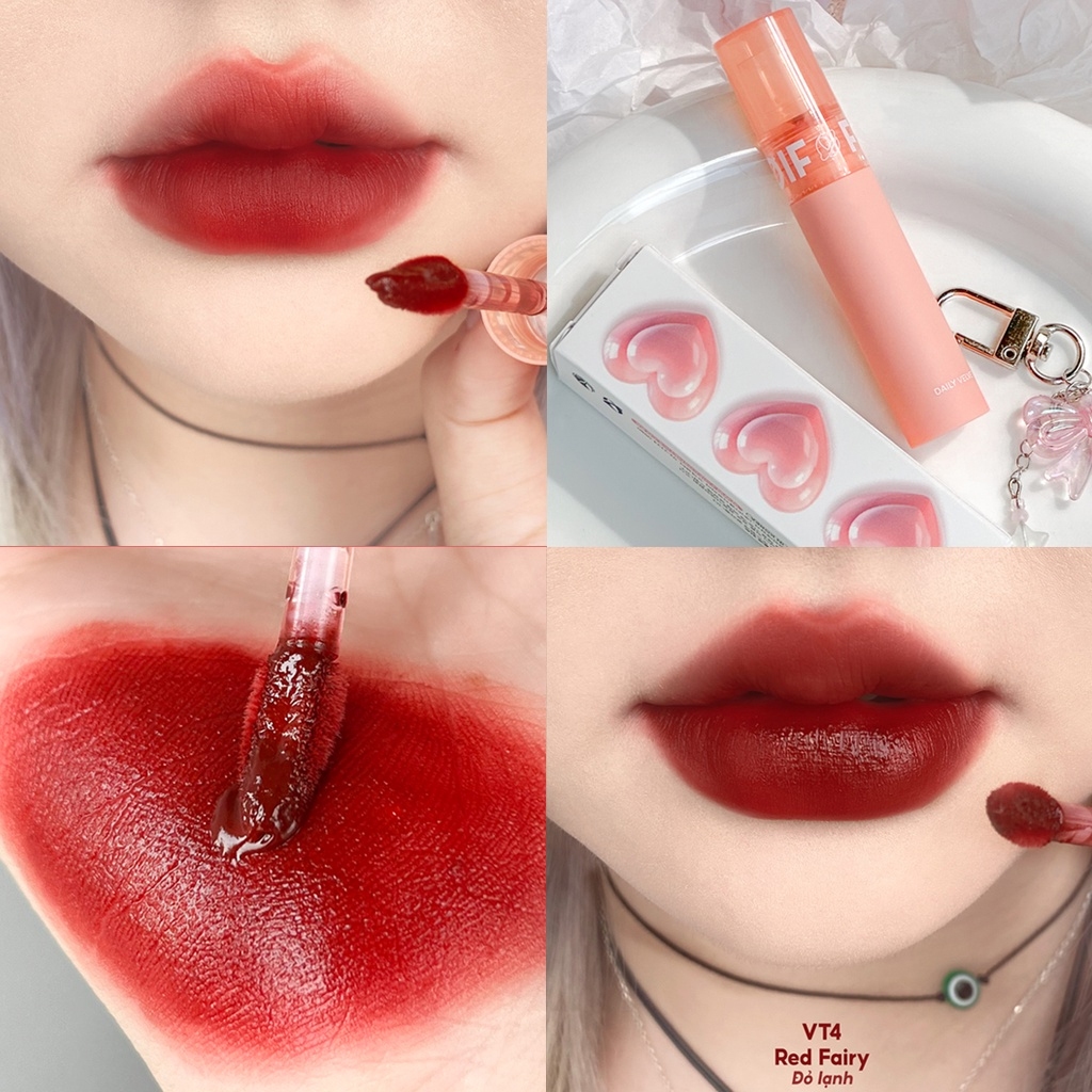 Ảnh Combo 2 Son Tint Bóng FOIF Juicy Fit Tint 3g + Son Kem Lì FOIF Daily Velvet Tint 3g 1