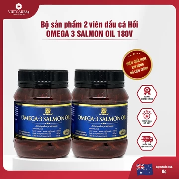 Combo 2 hộp viên uống Omega 3 dầu cá Hồi nhập khẩu chính hãng Úc OMEGA 3 SALMON OIL (180 viên)