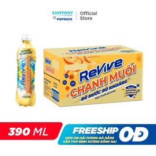 [SALE 15.7] Thùng 24 Chai Nước Điện Giải  Revive Chanh Muối (390ml/chai)