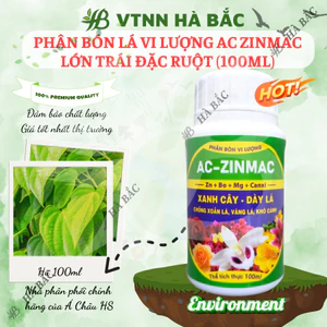 Phân bón lá vi lượng AC ZINMAC - Lớn trái Đặc Ruột (chai 100ml)