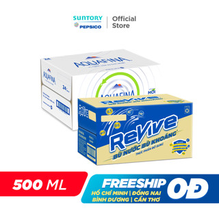 [SALE 15.7] Combo 1 Thùng 24 Chai Revive và 1 Thùng 24 Aquafina (500ml/chai)