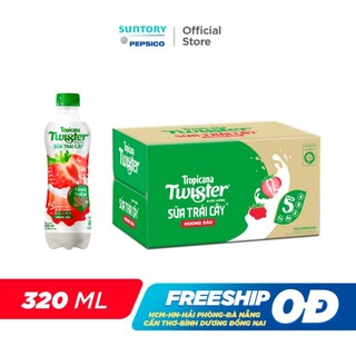 [SALE 15.7] Thùng 24 Chai Sữa Trái Cây Hương Dâu Twister (320ml/chai)
