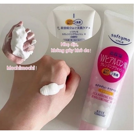 (Chính hãng) Sữa Rửa Mặt Kose Softymo Lành Sạch, Cấp Ẩm và Dưỡng Trắng Cho Da