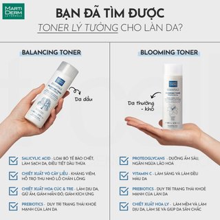 Toner 1% BHA martiderm essentials balancing toner làm sạch da