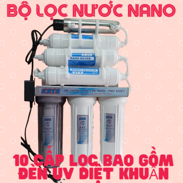 MÁY LỌC NƯỚC KASA CÔNG NGHỆ NANO 10 LÕI LỌC CÓ ĐÈN CỰC TÍM.KHÔNG DÙNG ĐIỆN,KHÔNG NƯỚC THẢI.