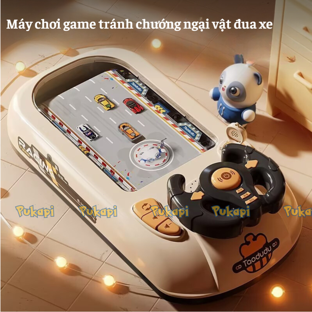 Ô Tô Đồ Chơi Đường Đua Xe Ô Tô Màn Hình Chuyển Động Kèm Vô Lăng Điều Khiển Có Âm Thanh - Đồ Chơi Cho Bé PUKAPI